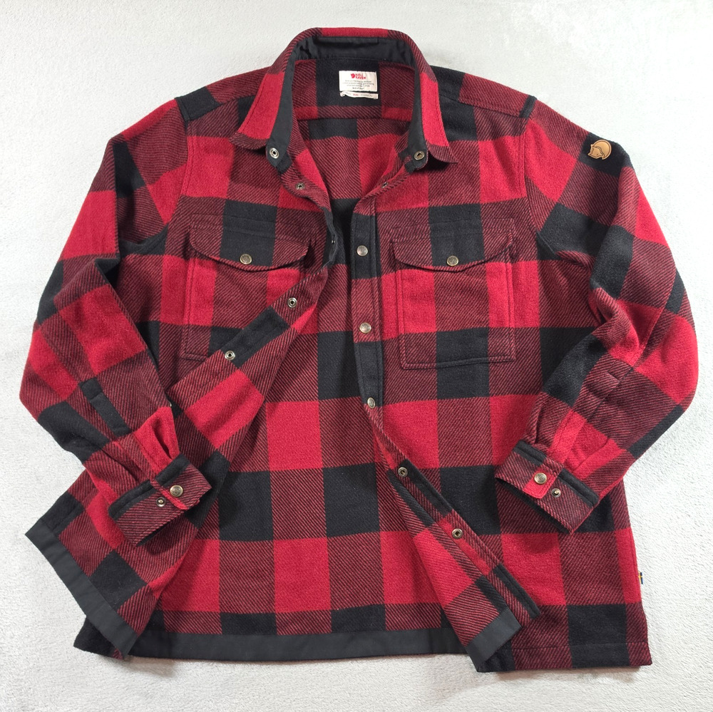 Fjallraven Canada Shirt Mens XXL Black/Red Buffalo Plaid Snap Hunting Outdoor